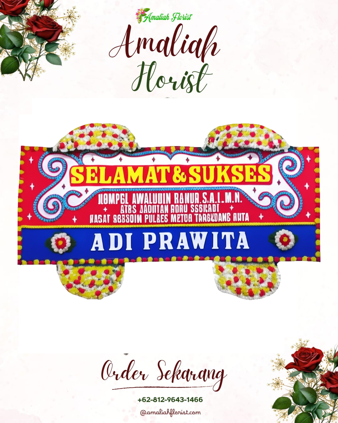 Papan Bunga Ucapan Selamat Pedes